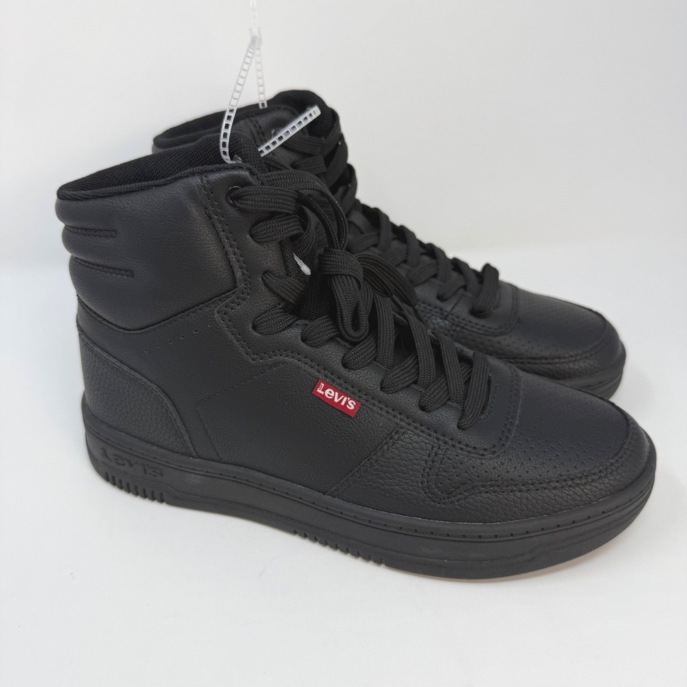 Levis Womens 7.5‎ Black High Top Sneakers Streetwear Shoes
